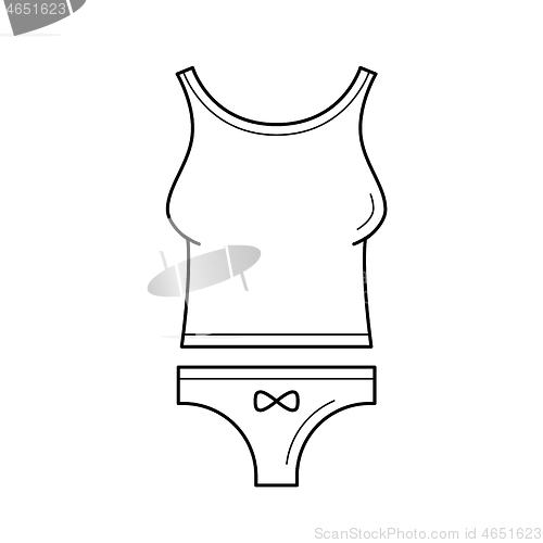 Image of Woman underwear vector line icon.