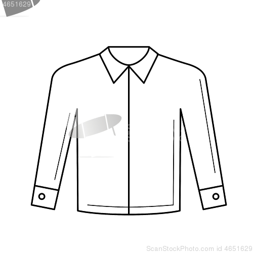 Image of Long sleeves shirt vector line icon.