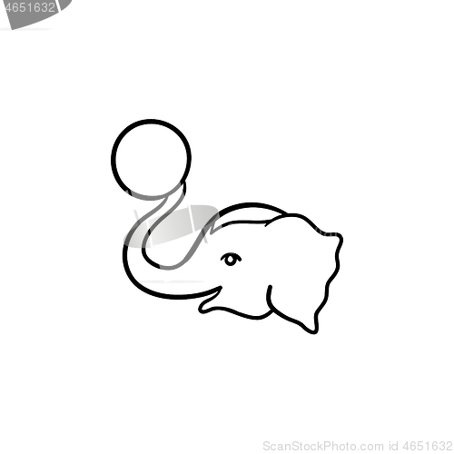 Image of Circus elephant hand drawn sketch icon.