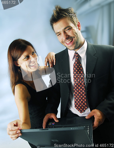 Image of Pair with a notebook