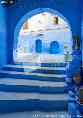 Image of Arches and doors in blue city Chefchaouen