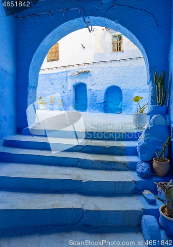 Image of Arches and doors in blue city Chefchaouen