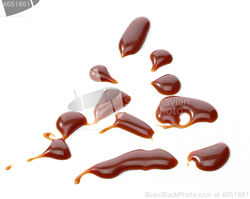 Image of Drops of chocolate sauce