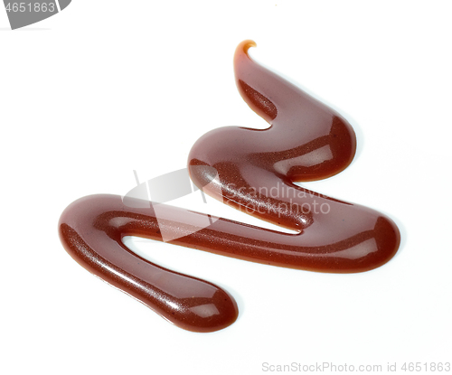 Image of chocolate sauce on white background