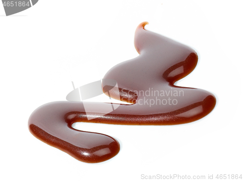 Image of chocolate sauce on white background