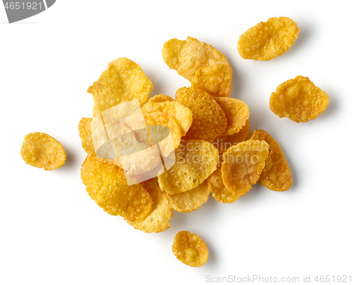 Image of corn flakes on white background