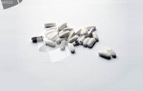 Image of White Pills On White Background