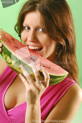 Image of Woman with a watermelon