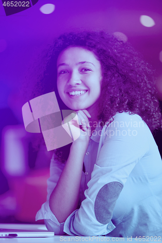 Image of young  business woman at office