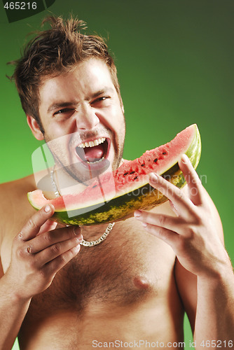 Image of Man with a watermelon