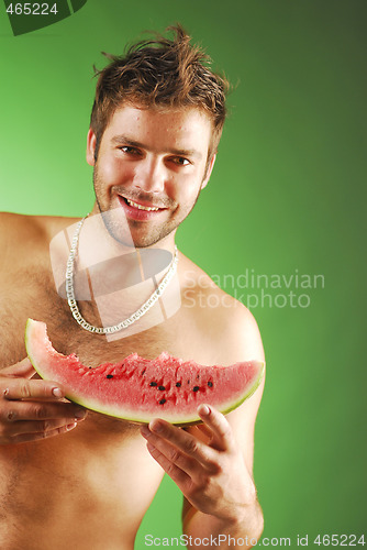 Image of Man with a watermelon