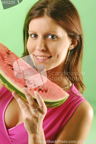 Image of Woman with a watermelon