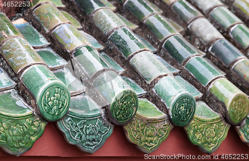 Image of Close up of roof of Buddhist temple