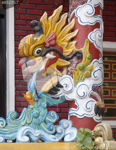 Image of Dragon decoration of a temple in Vietnam