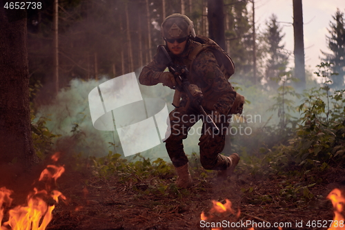 Image of soldier in action