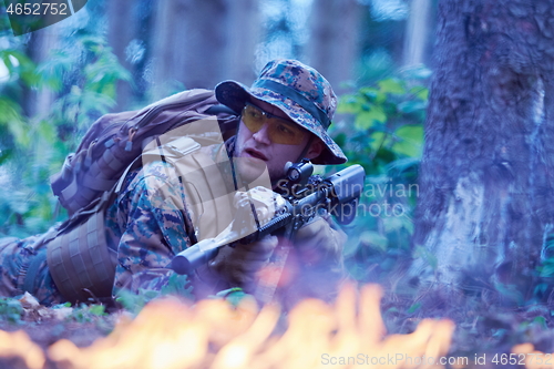 Image of soldier in action