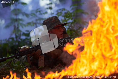 Image of soldier in action