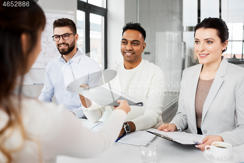 Image of recruiters having job interview with employee