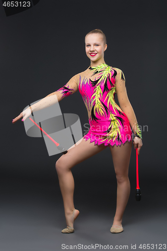 Image of Beautiful teenage gymnast girl