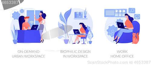 Image of Workplace organization abstract concept vector illustrations.