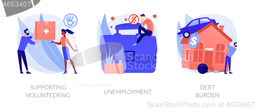 Image of Socio-economic outbreak impact abstract concept vector illustrations.