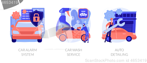 Image of Automobile care service abstract concept vector illustrations.