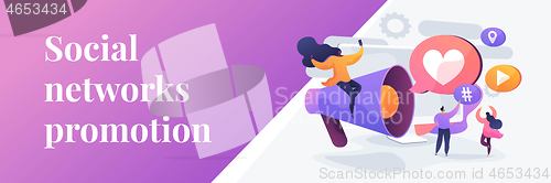 Image of Social network promotion concept banner header