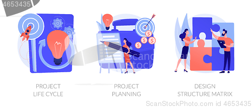 Image of Project life cycle abstract concept vector illustrations.