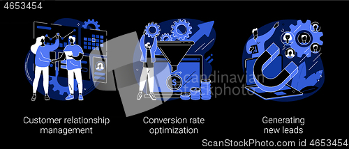 Image of CRM lead management abstract concept vector illustrations.