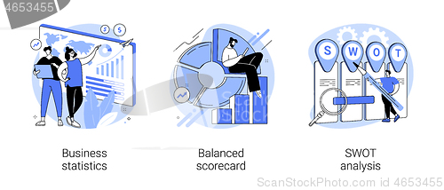 Image of Company performance analysis abstract concept vector illustrations.