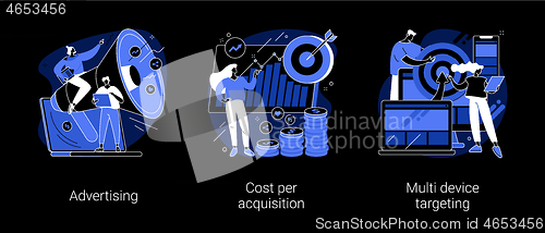 Image of Online digital campaign abstract concept vector illustrations.