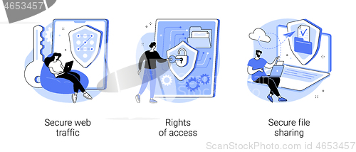 Image of Data transfer abstract concept vector illustrations.