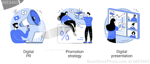 Image of Online marketing campaign abstract concept vector illustrations.