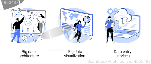 Image of Information storage infrastructure abstract concept vector illustrations.