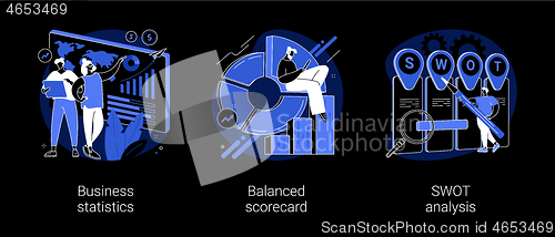 Image of Company performance analysis abstract concept vector illustrations.