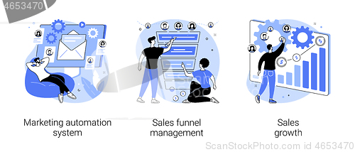 Image of Marketing software abstract concept vector illustrations.