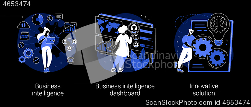 Image of Performance tools and software solutions abstract concept vector illustrations.