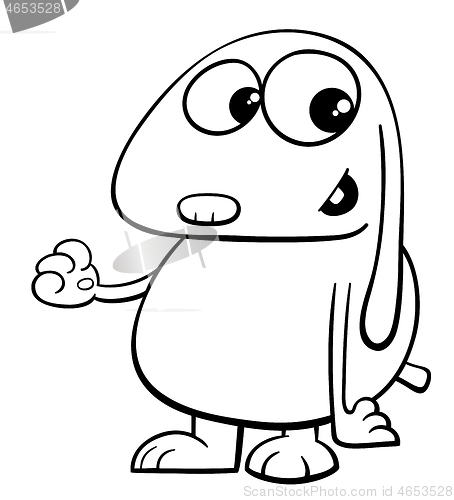Image of cartoon dog coloring page