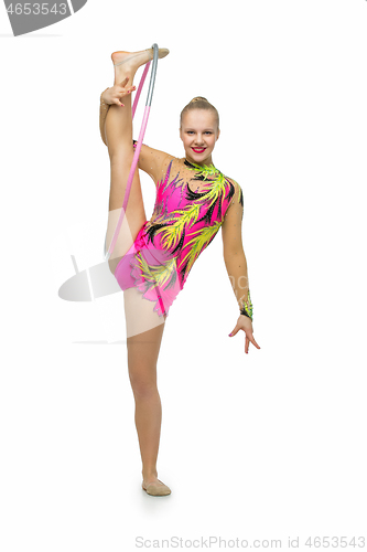 Image of Beautiful teenage gymnast girl