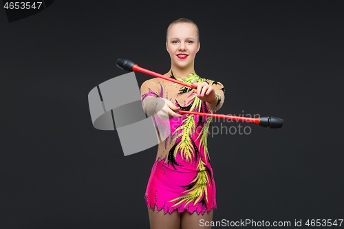 Image of Beautiful teenage gymnast girl