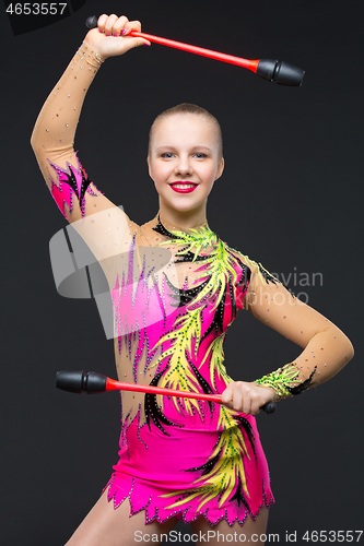 Image of Beautiful teenage gymnast girl