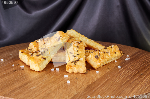 Image of baked sticks with caraway seeds and salt