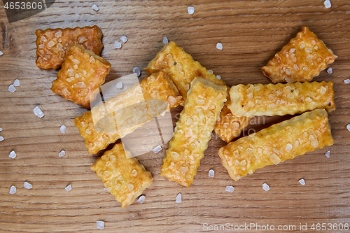 Image of baked sticks with salt