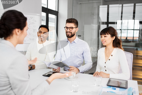 Image of recruiters having job interview with employee