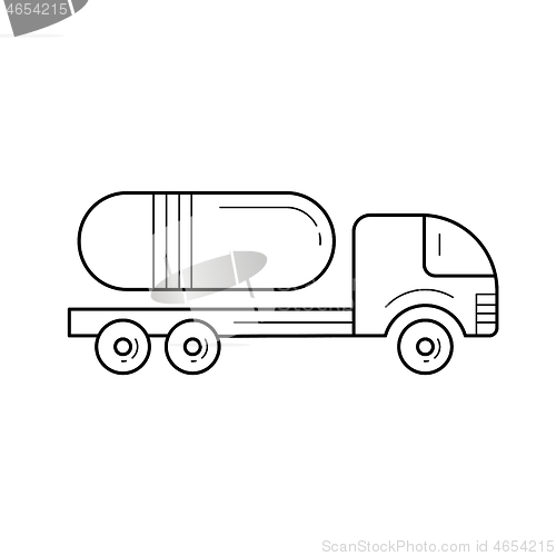 Image of Commercial truck vector line icon.