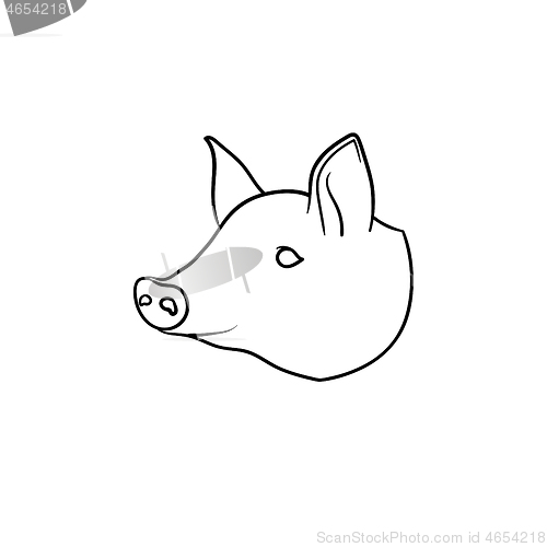 Image of Pork meat hand drawn sketch icon.