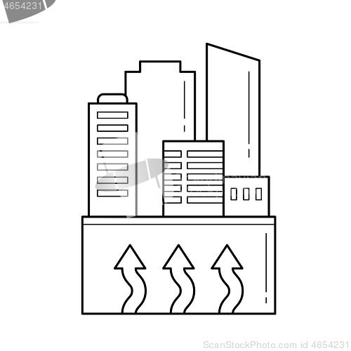 Image of Power plant vector line icon.