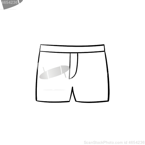 Image of Boxer underpants hand drawn sketch icon.