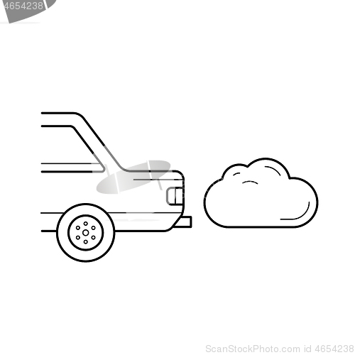 Image of CO2 emission vector line icon.