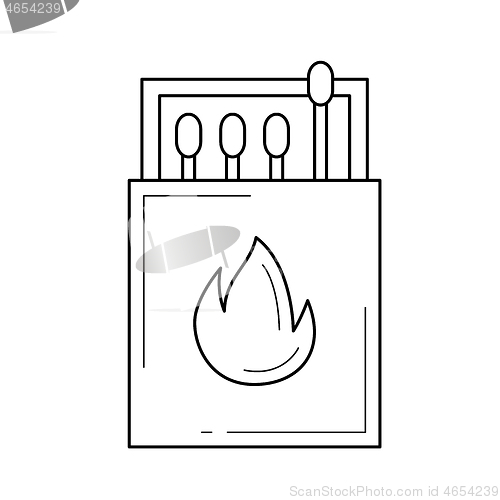 Image of Matches vector line icon.